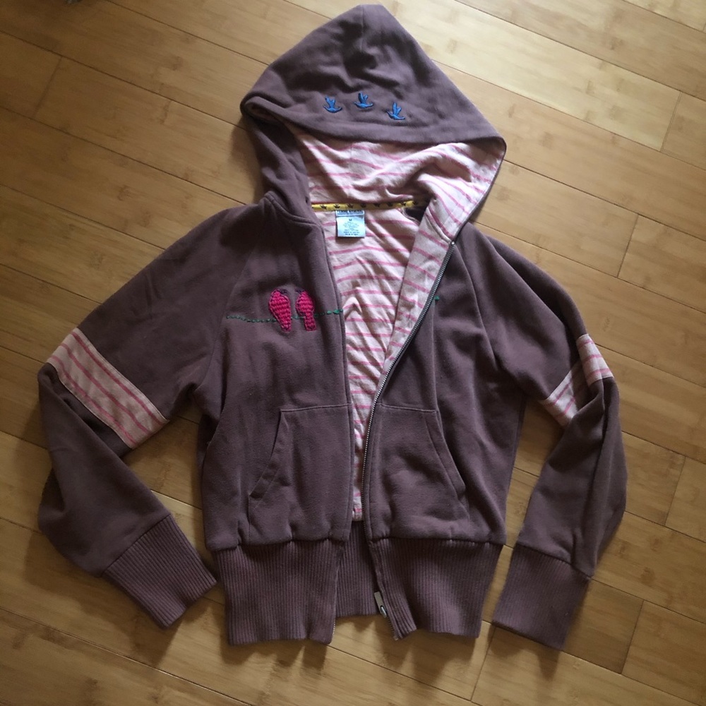 Femme Arsenal brown jacket with embroidered birds